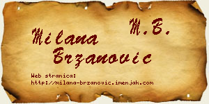 Milana Brzanović vizit kartica